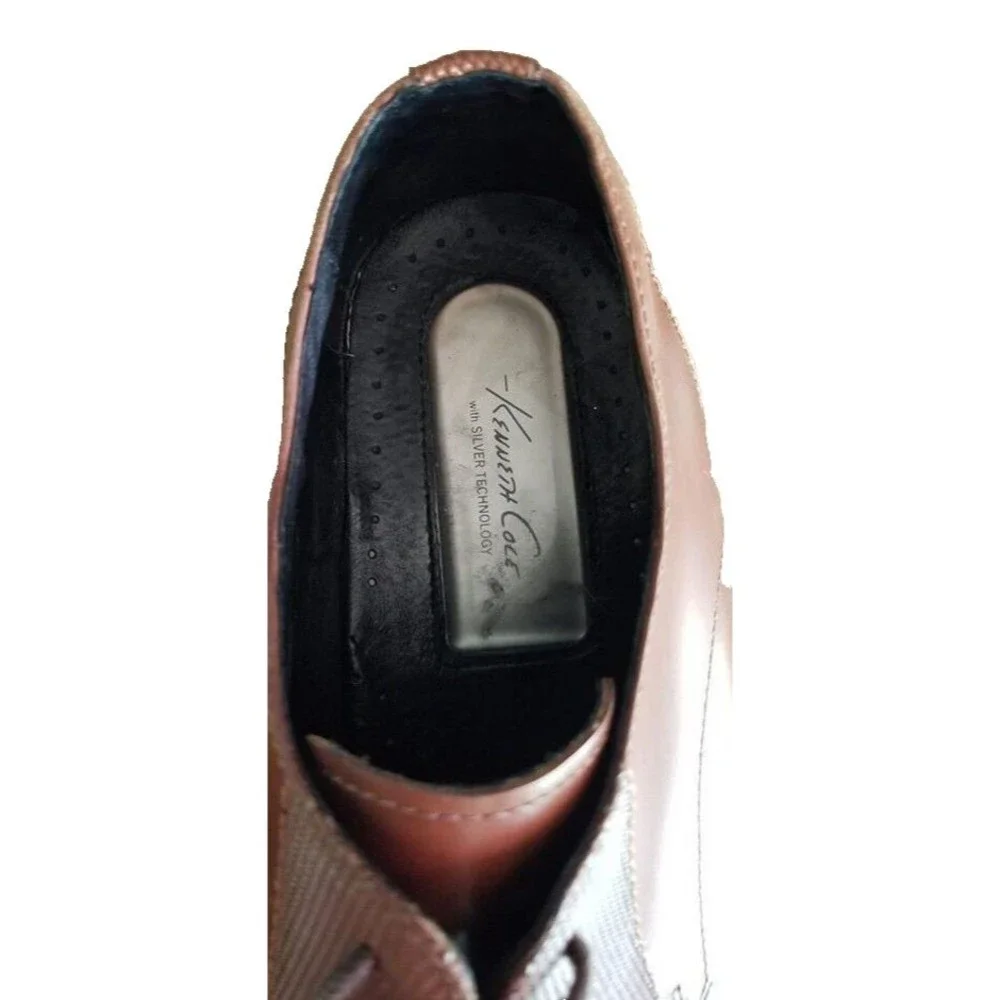 Kenneth Cole Brown Leather Men's Shoes US Size 9M Oxford Dress Money Clip